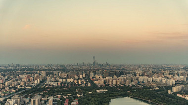 北京城市全景风光日转夜延时