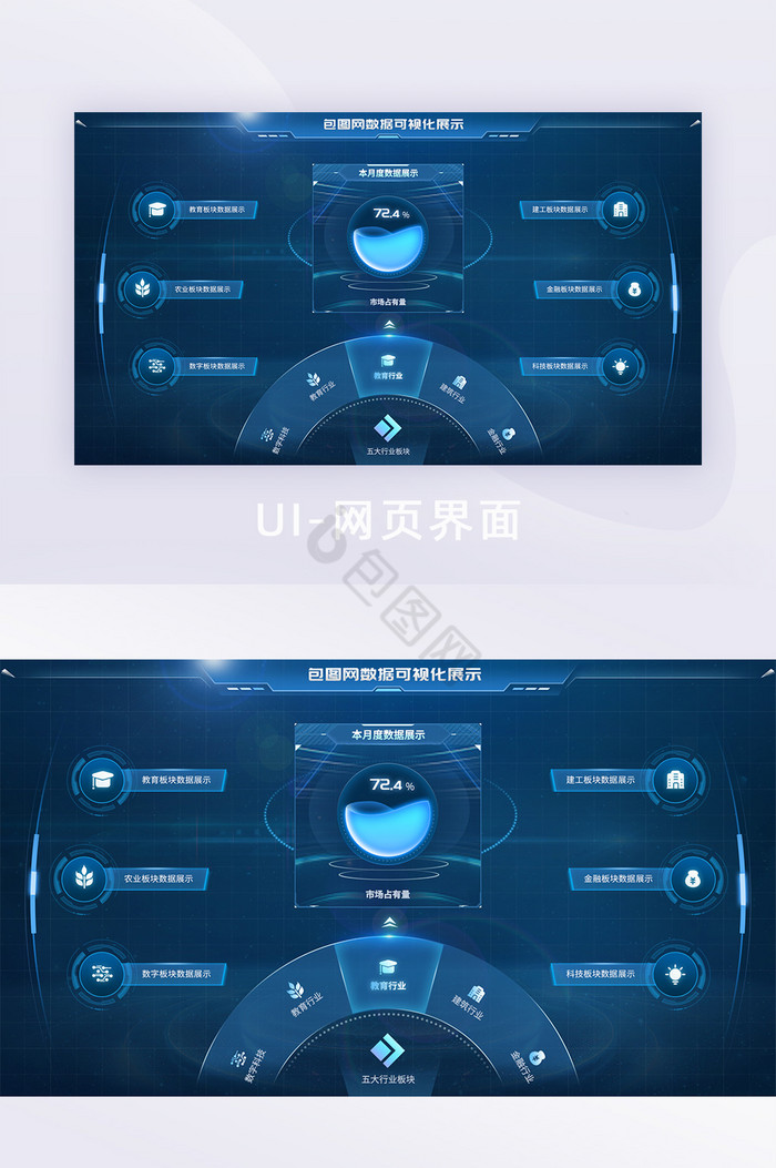 科技感数据可视化UI表盘图片