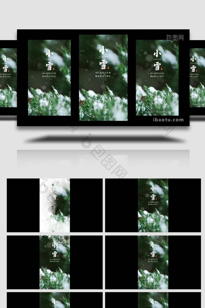 小雪节气实拍结合文字短视频AE模板
