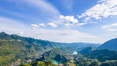 壮丽重庆山河风光大山山峰航拍延时