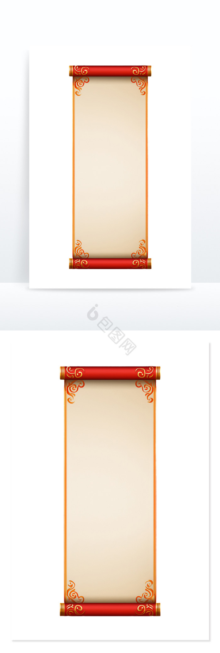 画卷卷轴边框免抠