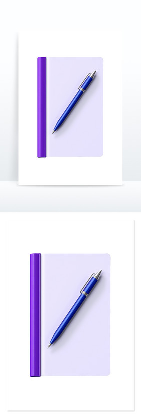 笔写作笔记本白色背景3d图标学习免抠元素
