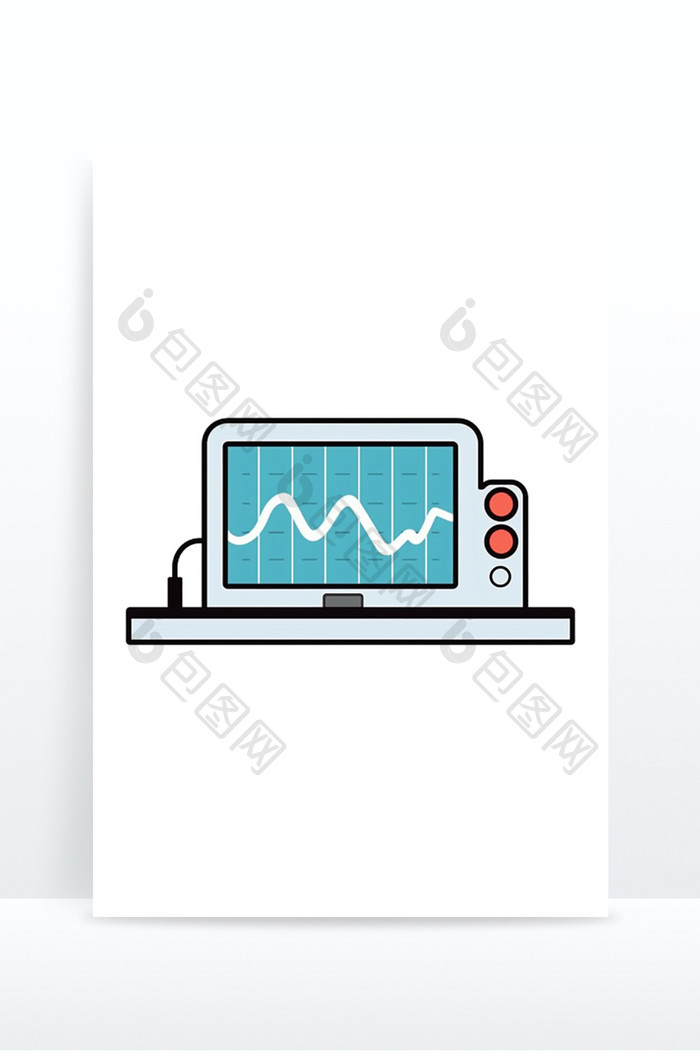 卡通超声波心脏检查免抠元素