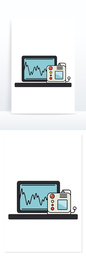 卡通超声波心电图医疗免抠元素