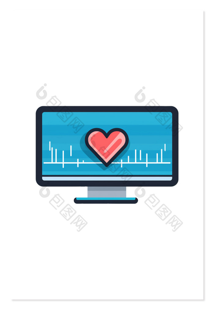心脏健康检查心电图免抠元素