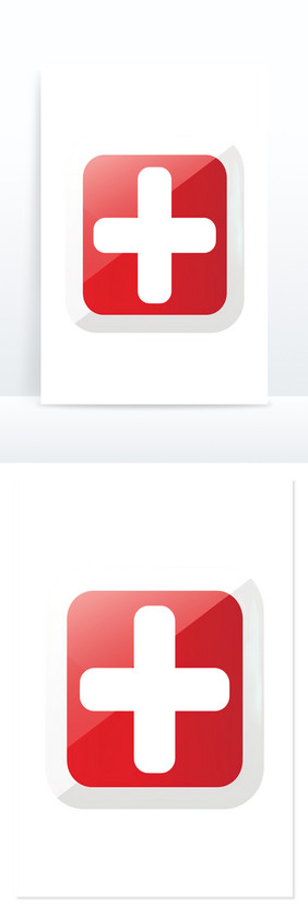 红色十字图标慈善免抠元素