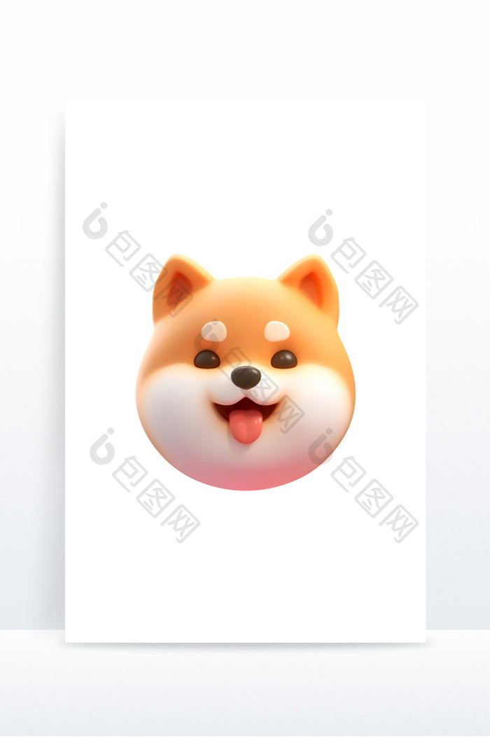 秋田犬3D游戏icon免抠元素