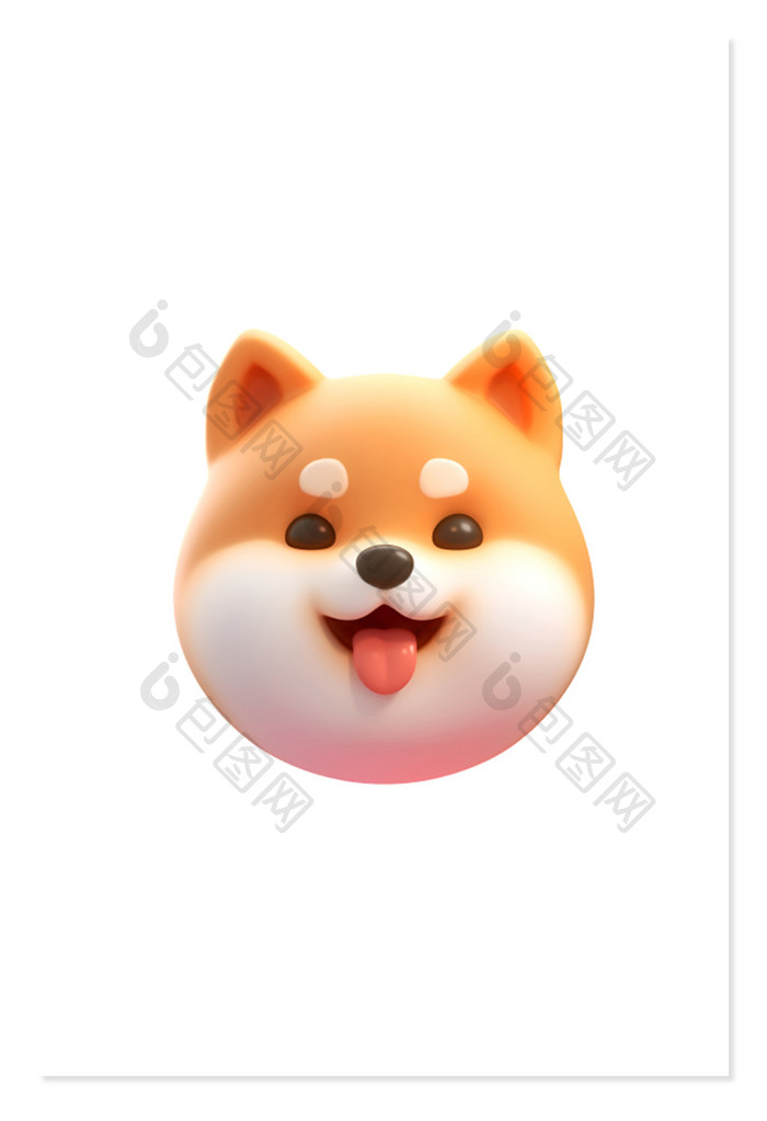 秋田犬3D游戏icon免抠元素