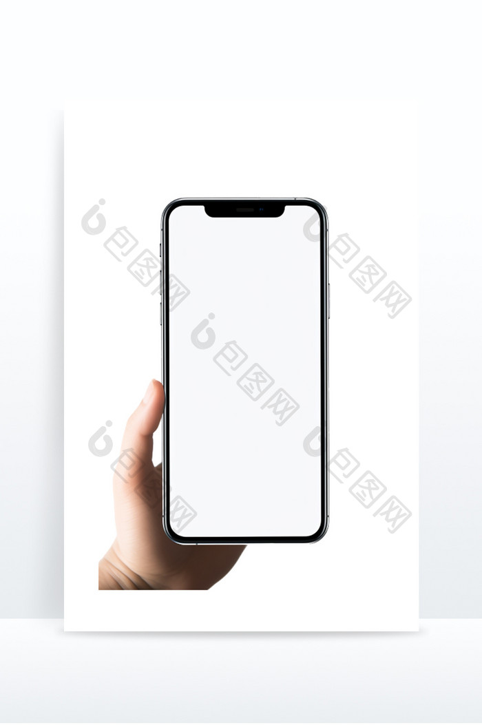 手持手机样机空白屏幕免抠元素