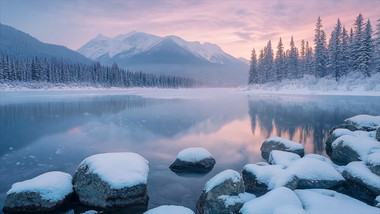 梦幻雪景冬季空镜高帧率视频背景