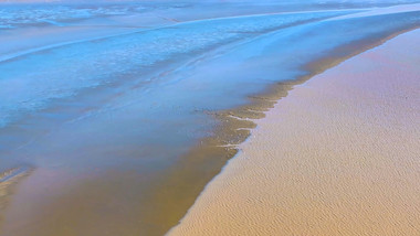 自然风景海水退潮滩涂湿地风景4K航拍