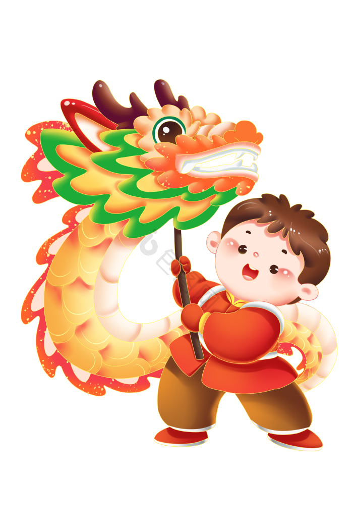 舞龙卡通图片-舞龙卡通素材免费下载-包图网