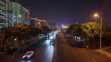 湖南长沙湘江路夜景交通延时