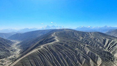 新疆叶城独特自然风光地形地貌戈壁美景航拍