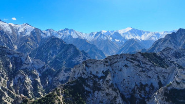 昆仑山脉山峰山峦雪山壮丽自然美景4K航拍