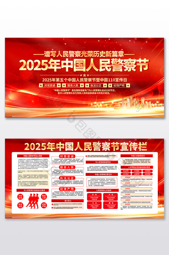 2025年中国人民警察节宣传栏展板