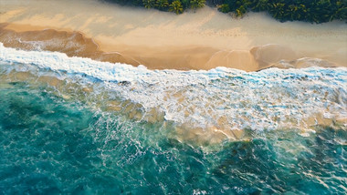 唯美海滩海浪滚动素材视频