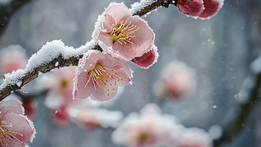 唯美冬日梅花高清素材视频