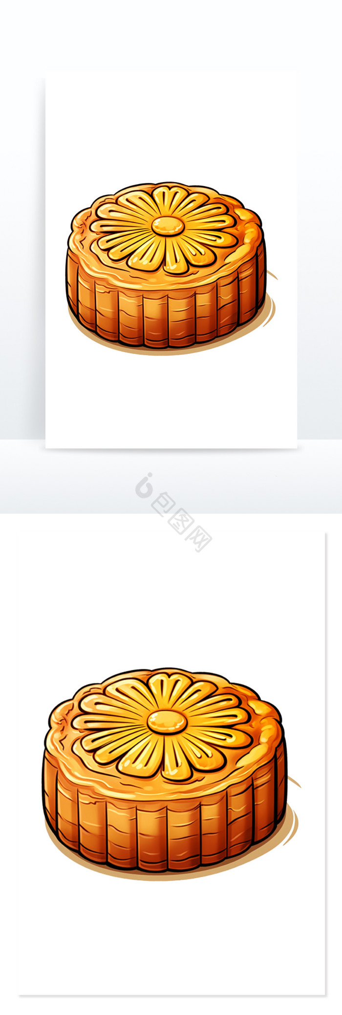 一个月饼3d图标免抠