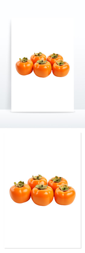 新鲜的柿子水果成熟免抠元素