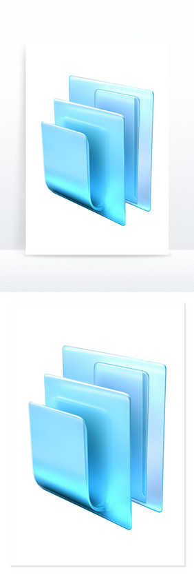 文件夹透明磨砂玻璃免抠元素