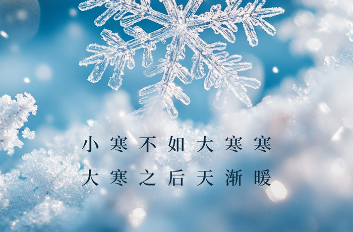 大寒创意24节气雪花海报