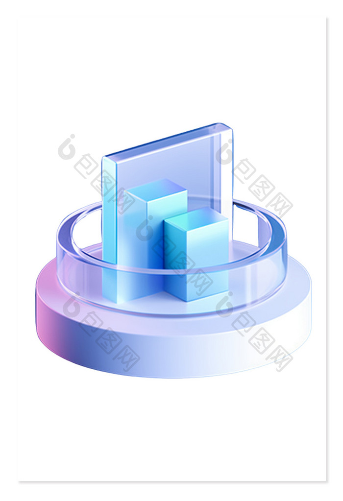 3D饼状图安全金融免抠元素