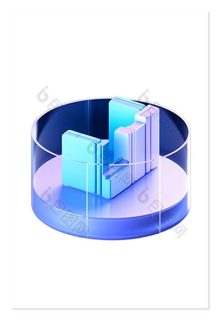 饼状图安全科技3D免抠元素