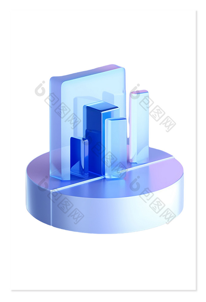 饼状图安全磨砂3D免抠元素