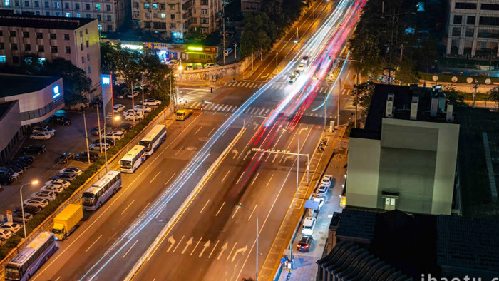 北京大望路十字路口夜晚延时实拍