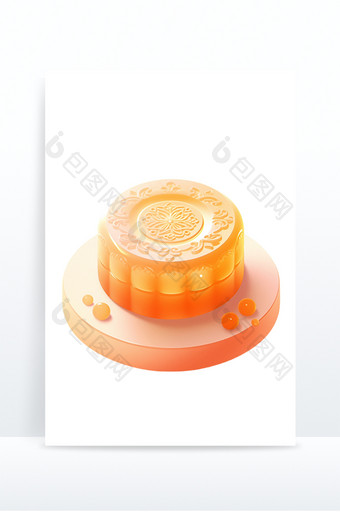 3D中秋节日美食月饼图标免抠元素图片