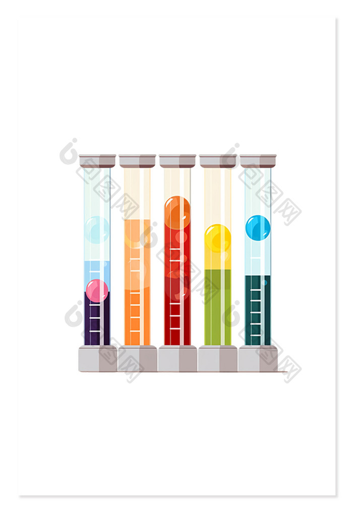 彩色液体分层实验免抠元素