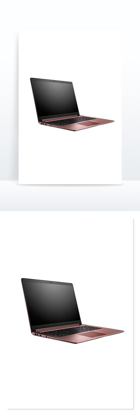 玫瑰金便携电脑点亮高科技办公空间免抠元素
