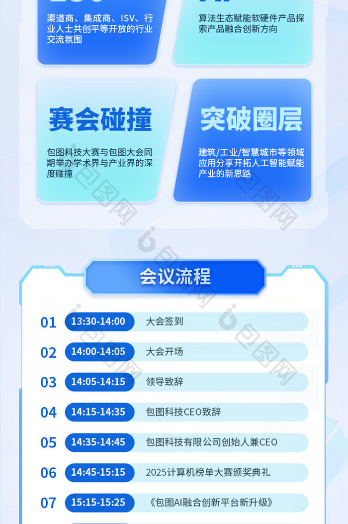 人工智能科技大会微软风H5长图