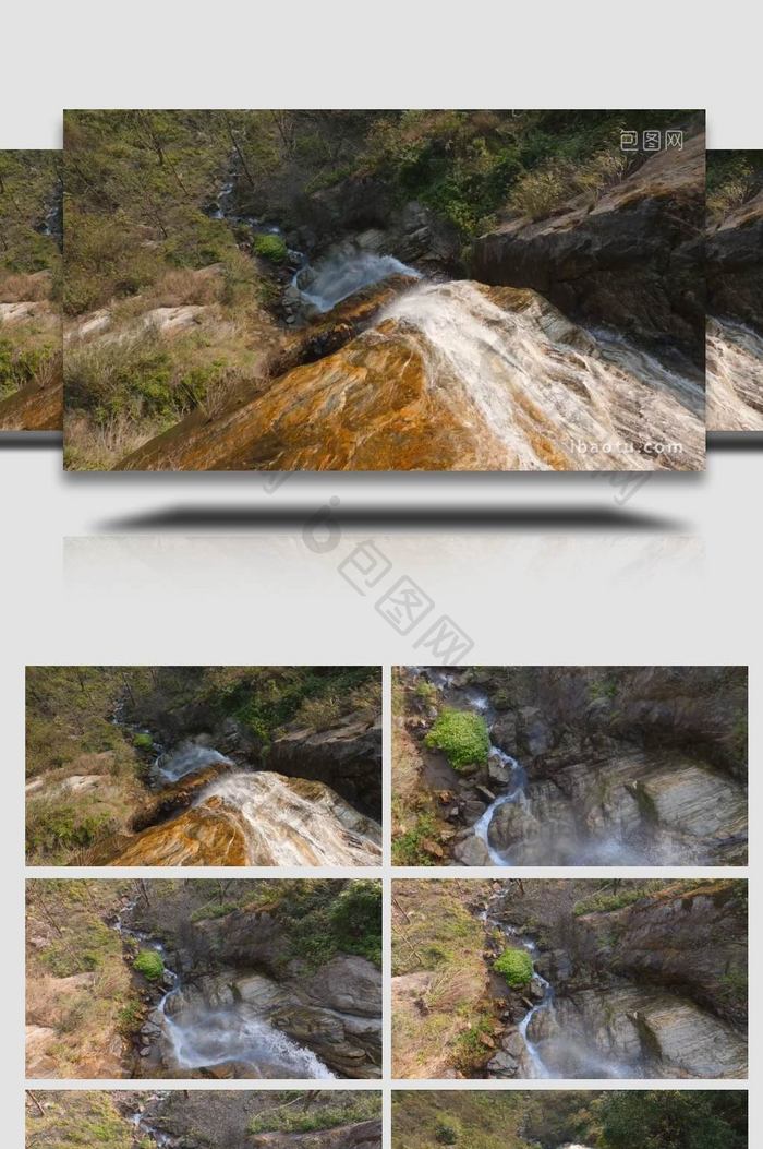 山涧瀑布流河流岩石水流自然风景4K实拍