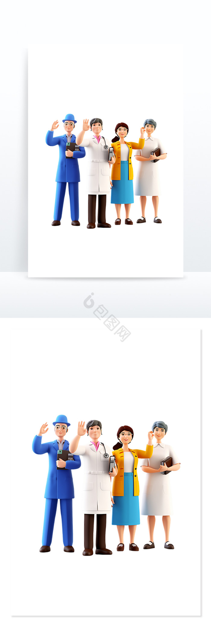 医护人员合照医生形象免抠png下载-包图网