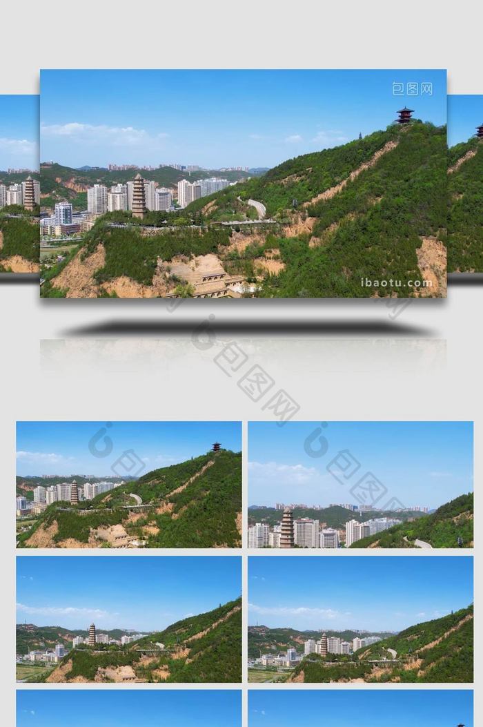 延安宝塔山5A景区革命纪念航拍