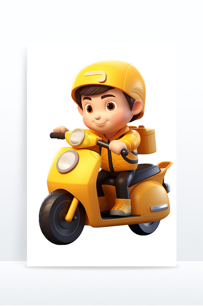 配送外卖快递摩托车免抠