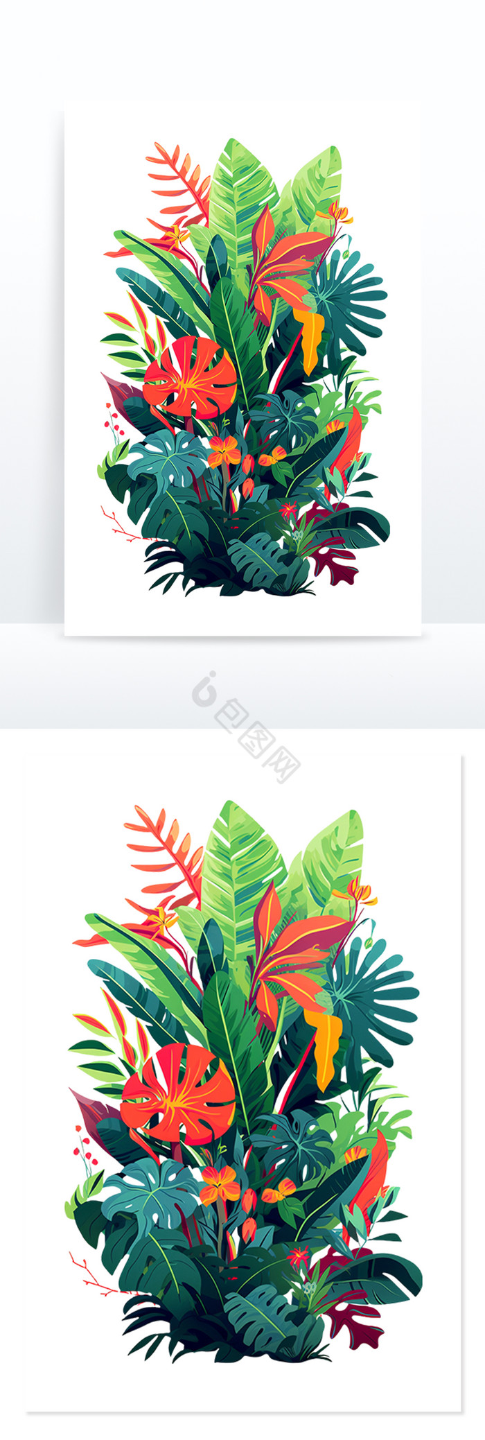 叶子热带龟背竹植物绿植免抠