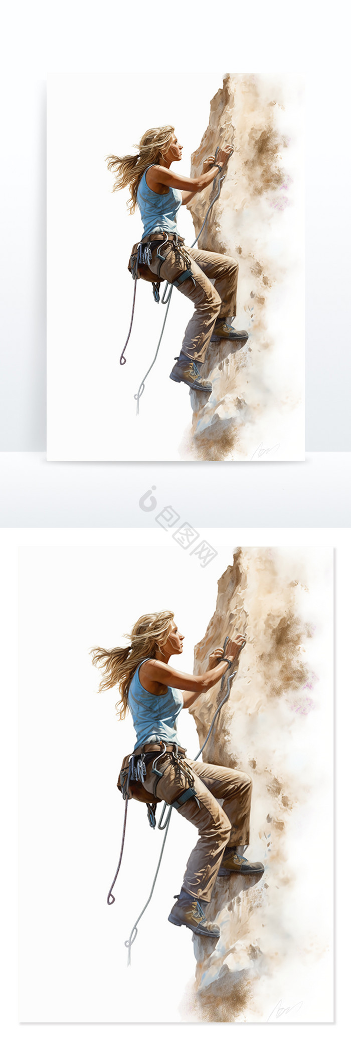 攀岩女性户外运动挑战免抠png下载-包图网