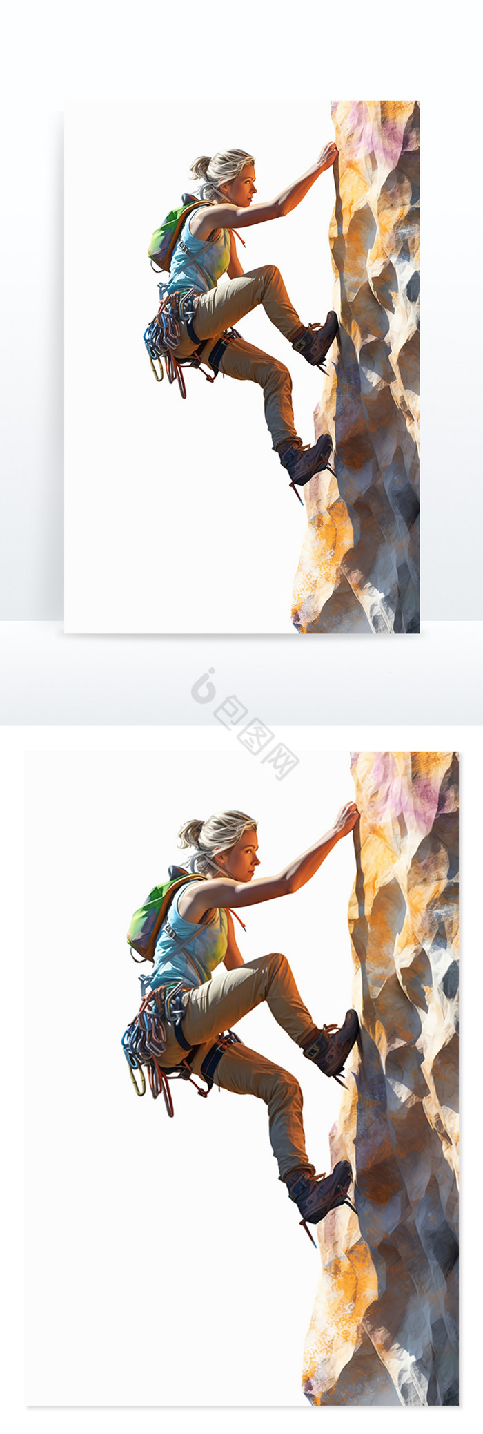 攀岩女性户外运动装备攀岩者免抠png下载-包图网