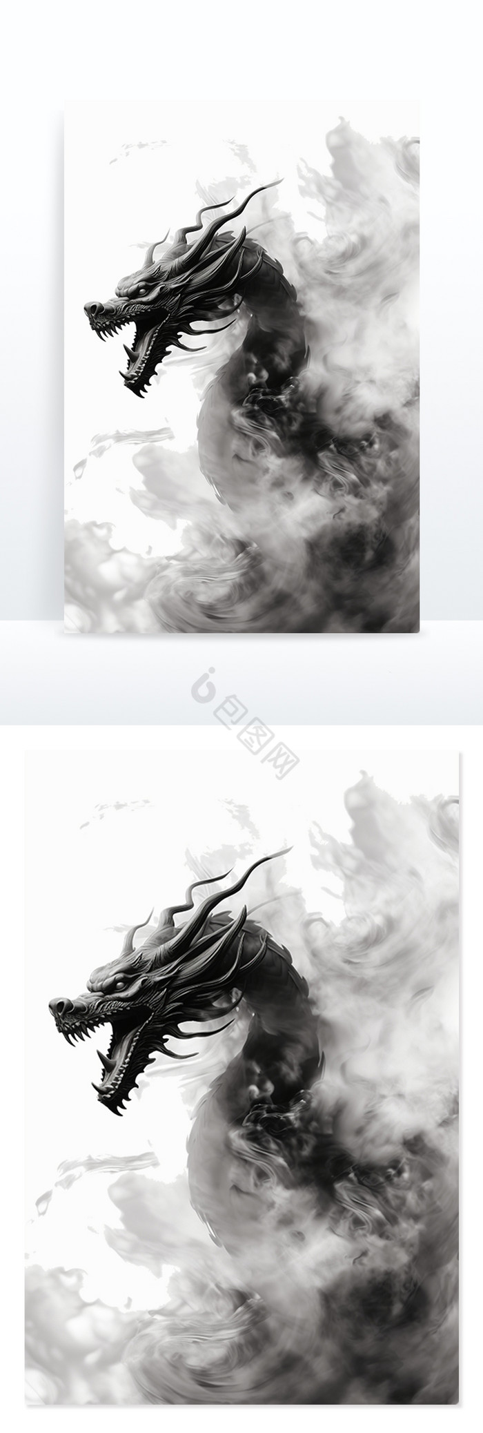中国水墨龙抽象水墨画免抠png下载-包图网