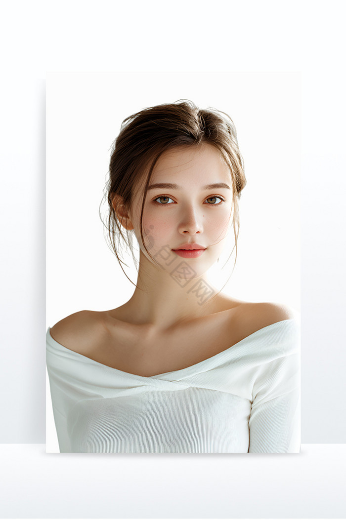 自然轮廓的长发肖像免抠