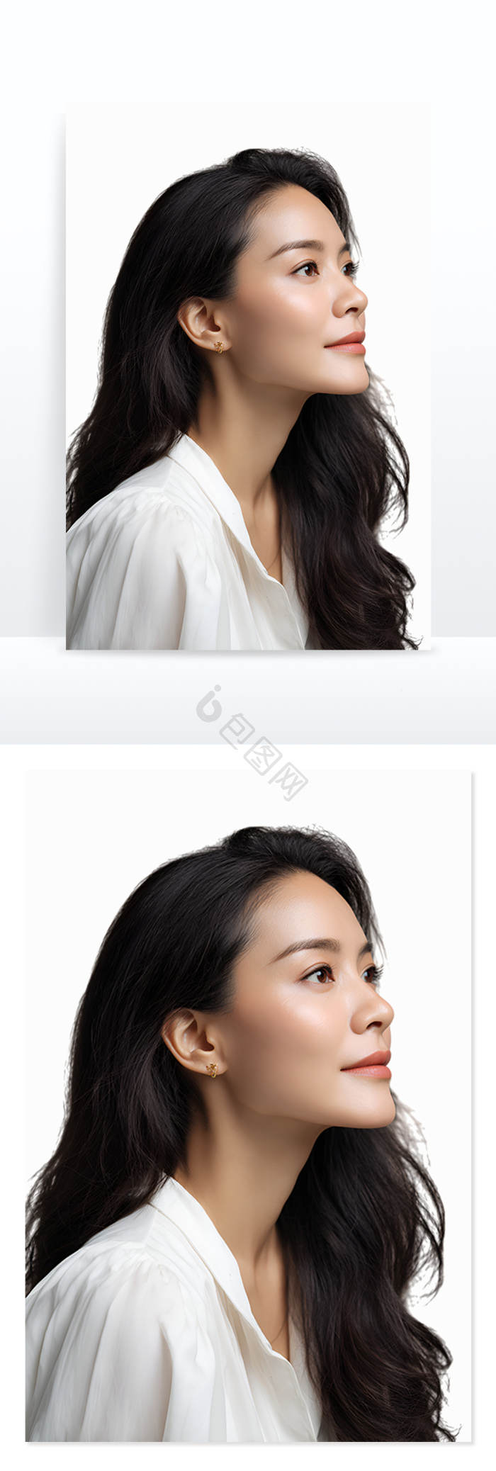 优雅发丝的白衫女性免抠png下载-包图网