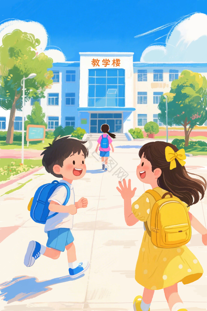 校园招生开学季插画图片-包图网