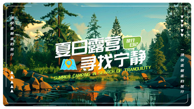 卡通撕纸风文旅图文活动快闪PR模板