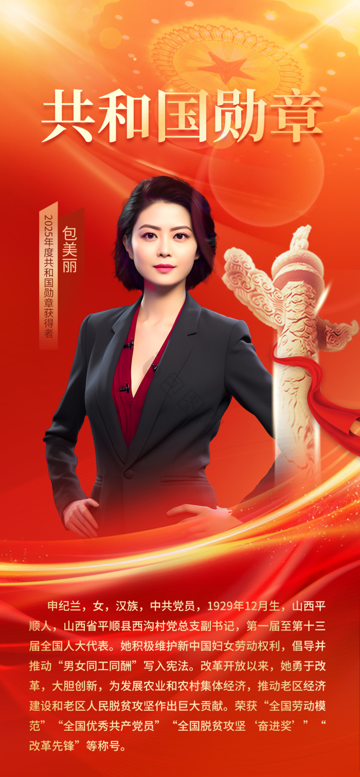 共和国功勋人物介绍党建党政模板-包图网
