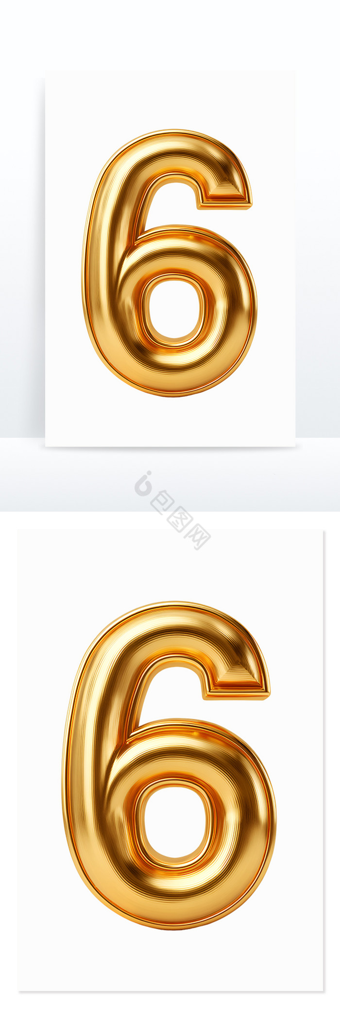 数字6金属醒目免抠png下载-包图网