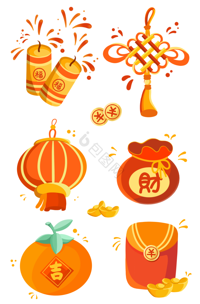 春节鞭炮中国结装饰