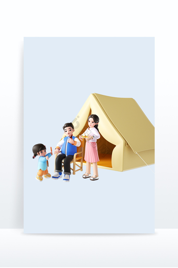 【户外旅行3d立体卡通旅游人物】图片下载-包图网